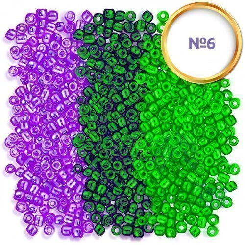 Бисер круглый крупный 250 гр. № 6