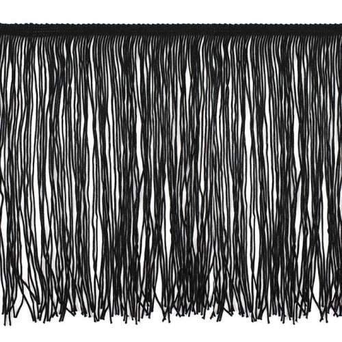 Бахрома №1521 "нитки" 20 см черный 1/10 ярд