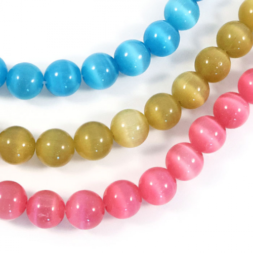 Бусы на нитке "кошачий глаз" 10 мм 1/1 нить