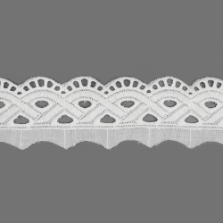 Прошва №M110727 х/б ш.3,5 см белый  1/13,7 м