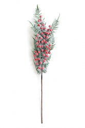 Ветка с крас. ягодами в снегу 70 см, №YAH2023-349